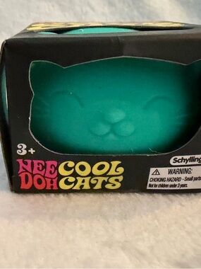 Nee Doh Schylling Teal Cool Cats Squeeze Ball Toy Stress Relief Fidget Viral